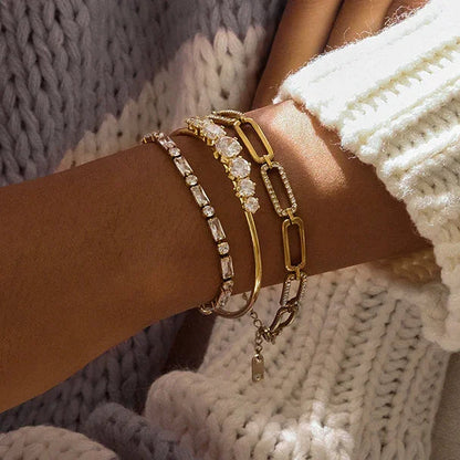 Ashlynn Diamond Gold Bangle