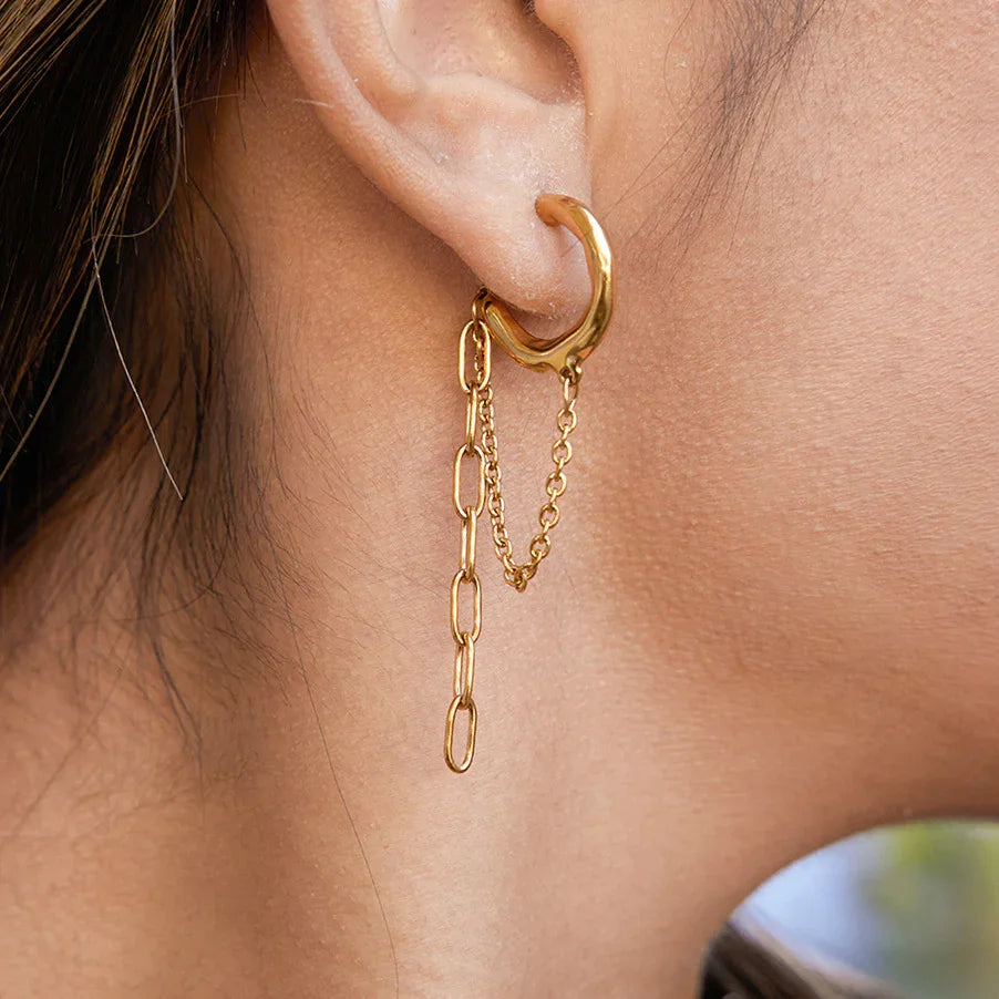 Claudette Link Chain Hoops