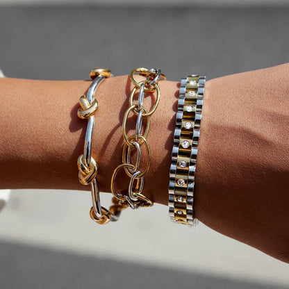 Renee Two Tone Knot Bangle