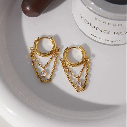 Adore Diamond Drop Hoops