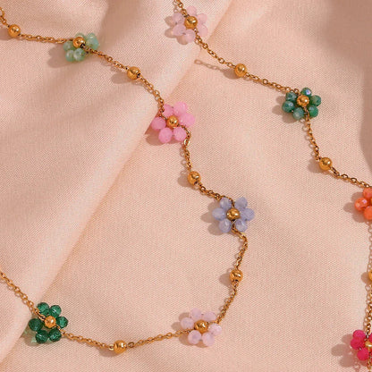 Azalea Floral Gold Necklace