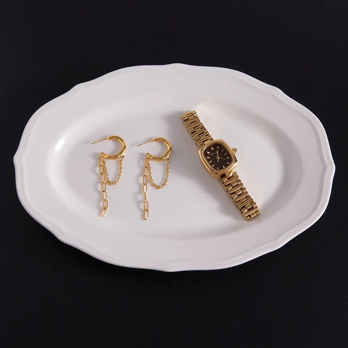 Claudette Link Chain Hoops