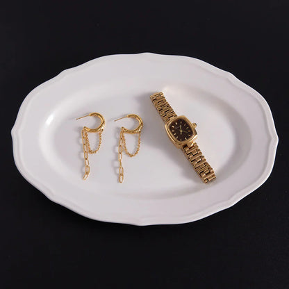 Claudette Link Chain Hoops
