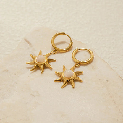 Helia Sun-shaped Moonstone Earrings