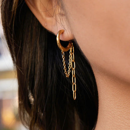 Claudette Link Chain Hoops