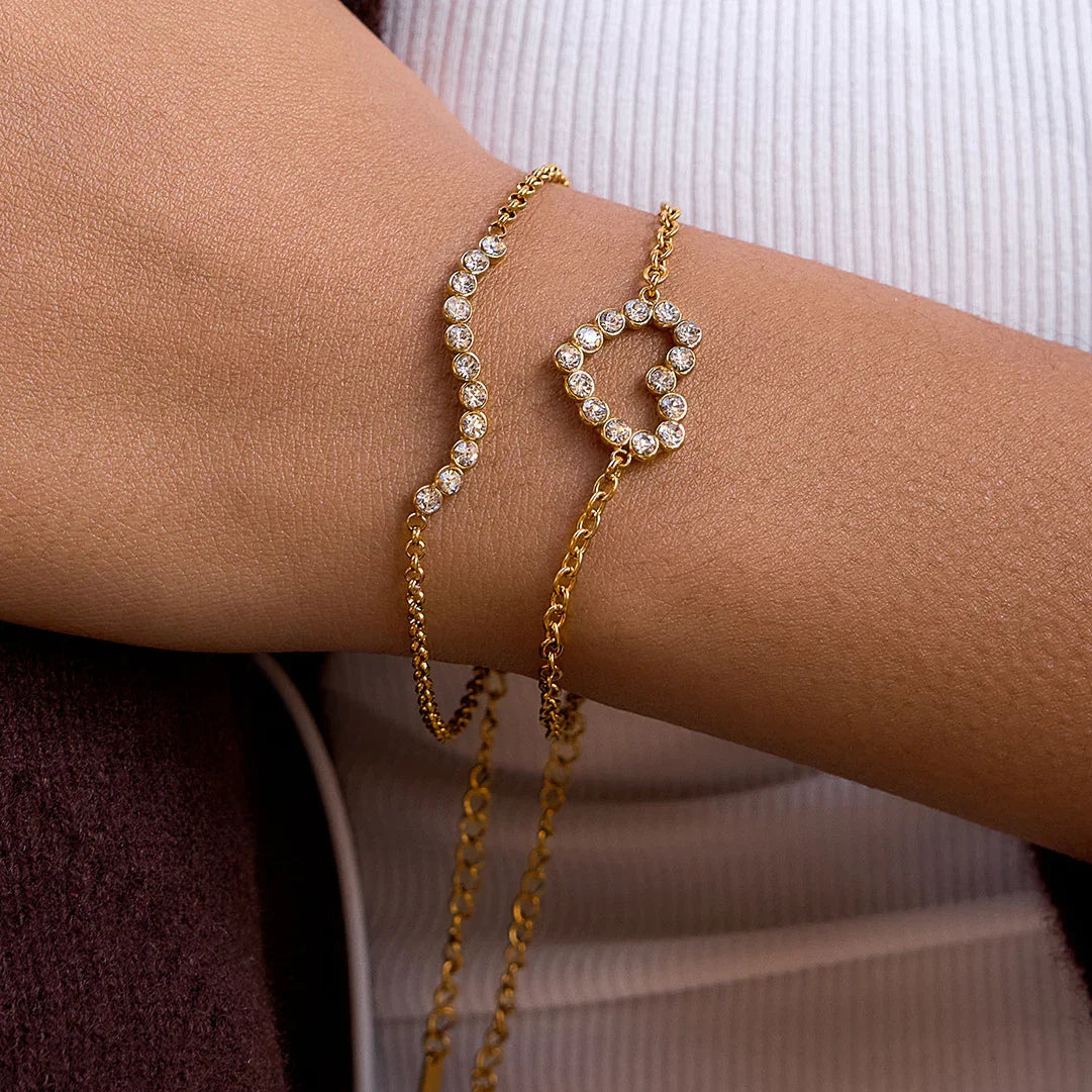 Luv Diamond Heart Gold Bracelet