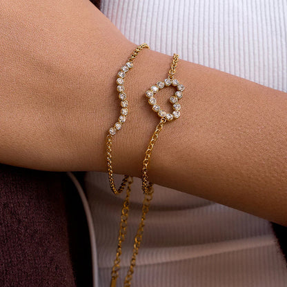 Luv Diamond Heart Gold Bracelet