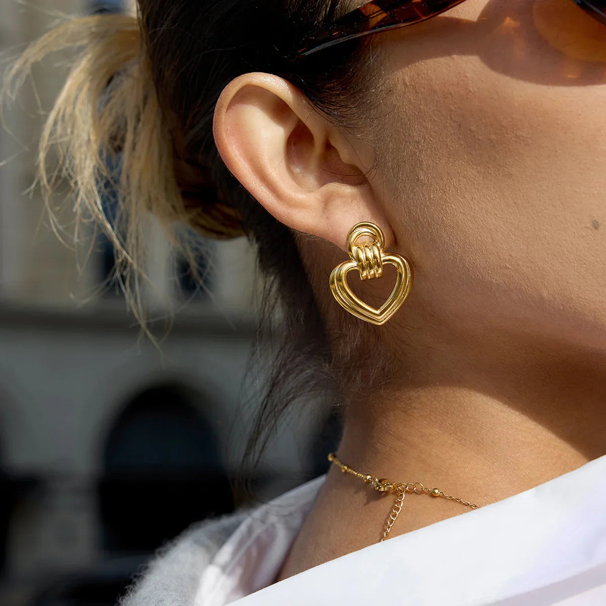 Charmie Gold Heart Earrings