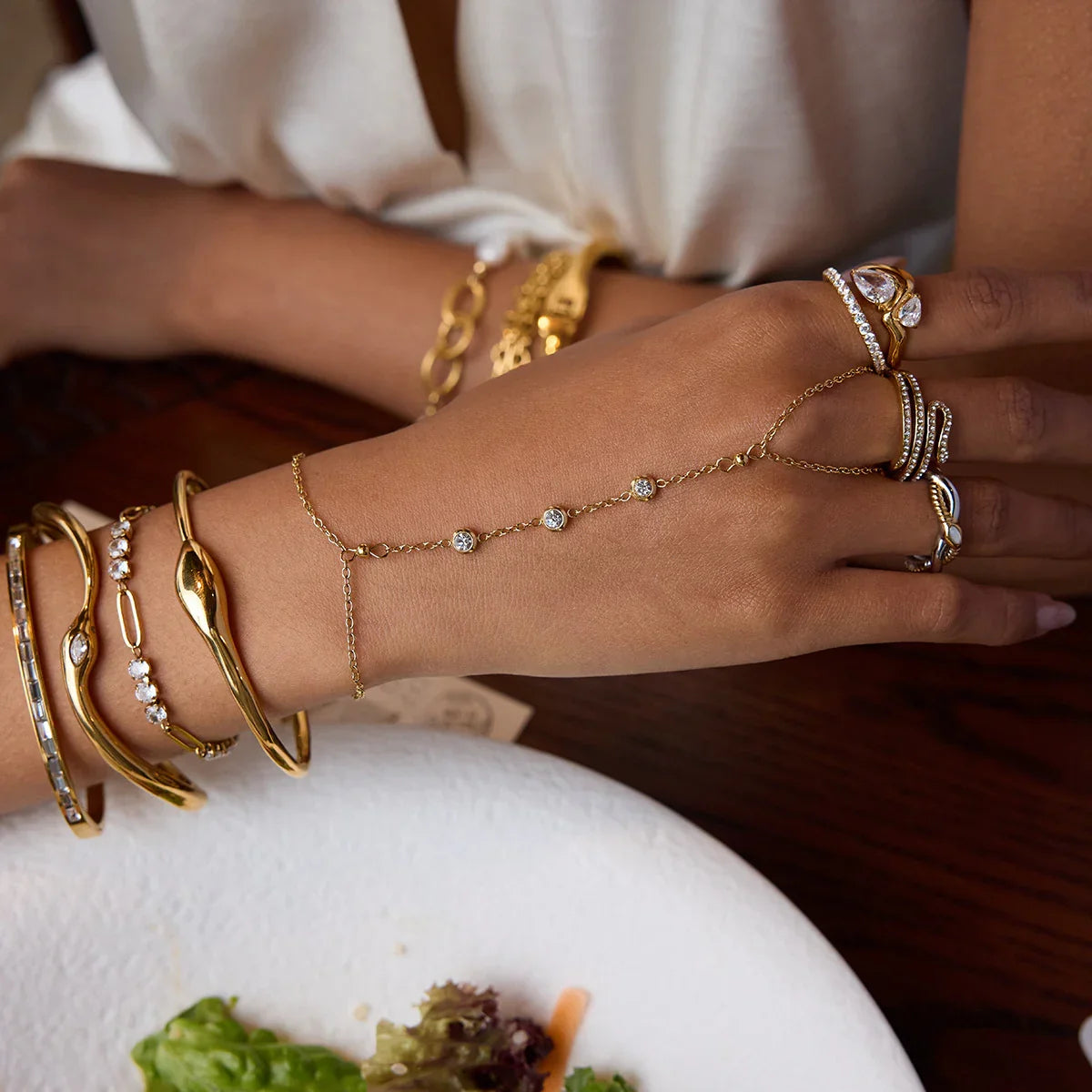 Leona Diamond Hand Chain