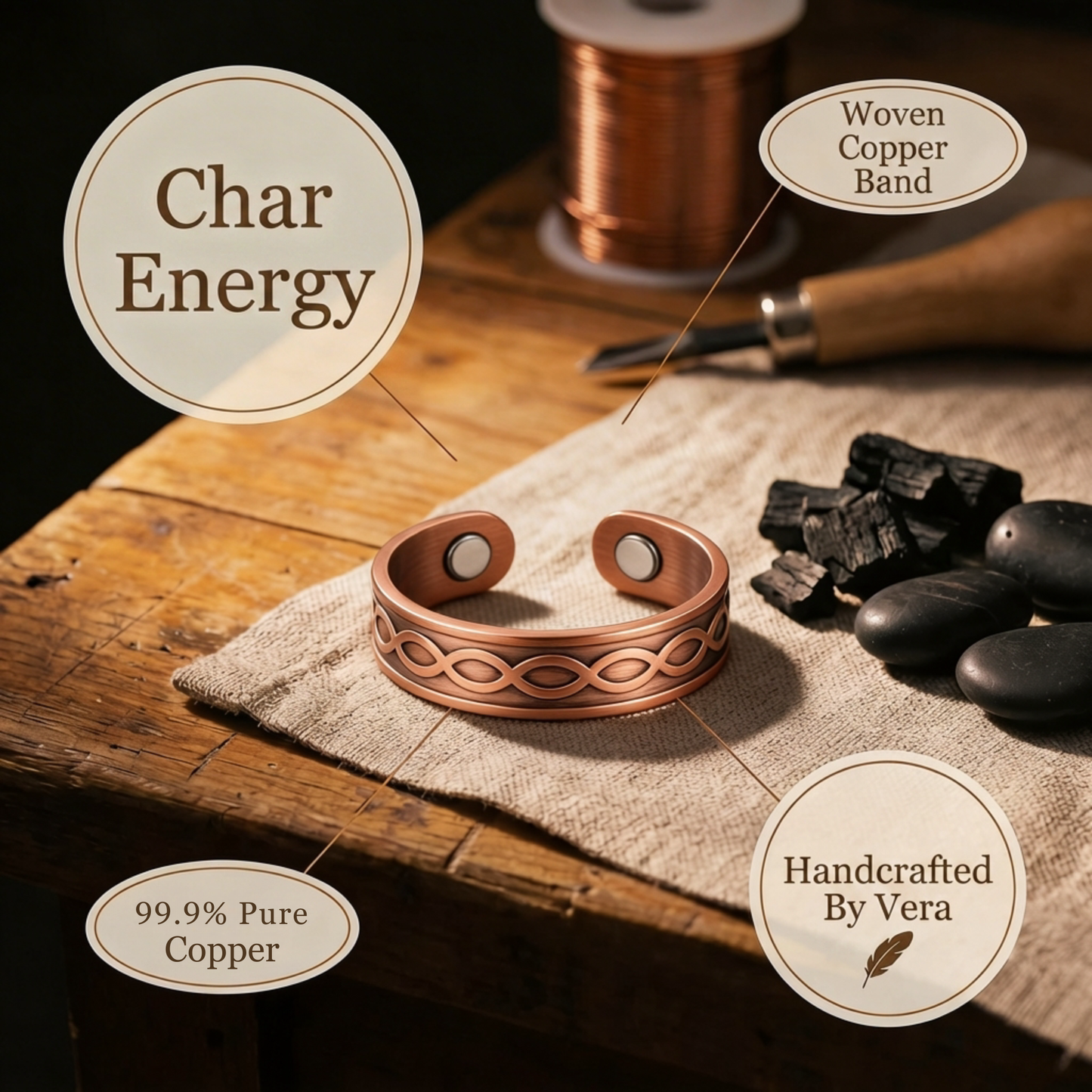 Cora's Char Copper Ring