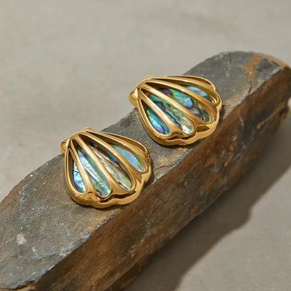 Nixie Gold Seashell Earrings
