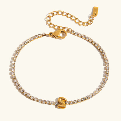 Avaria Bubble Letter Tennis Bracelet