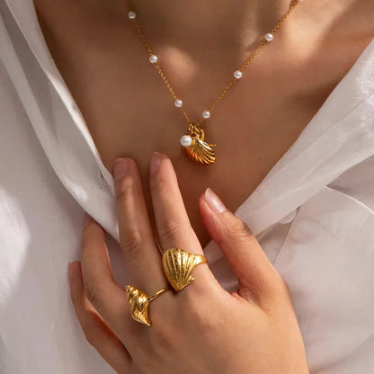 Aloha Gold Seashell Ring