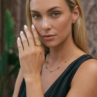 Solari Sunface Gold Ring