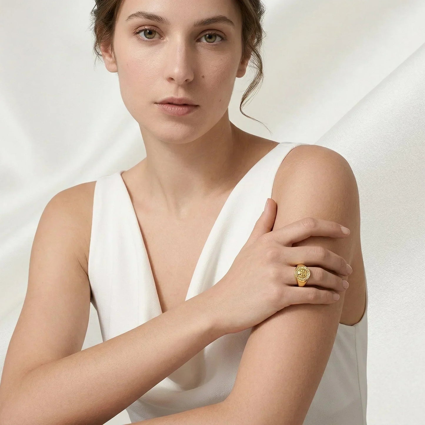 Solari Sunface Gold Ring