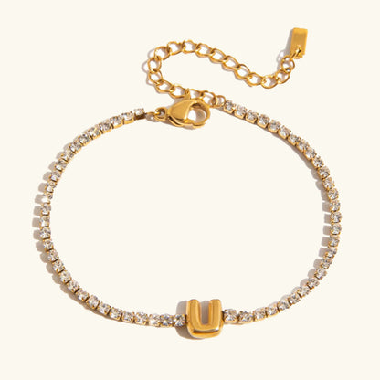 Avaria Bubble Letter Tennis Bracelet