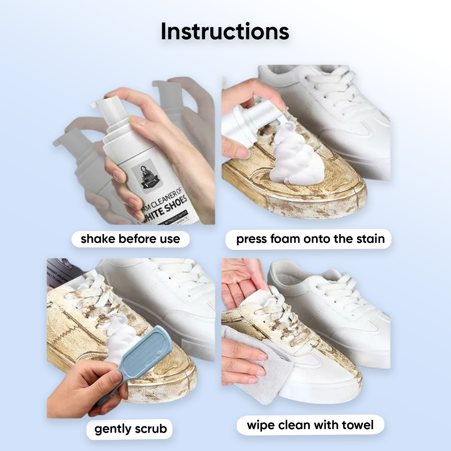 Alorin - Water-free foam shoe cleaner