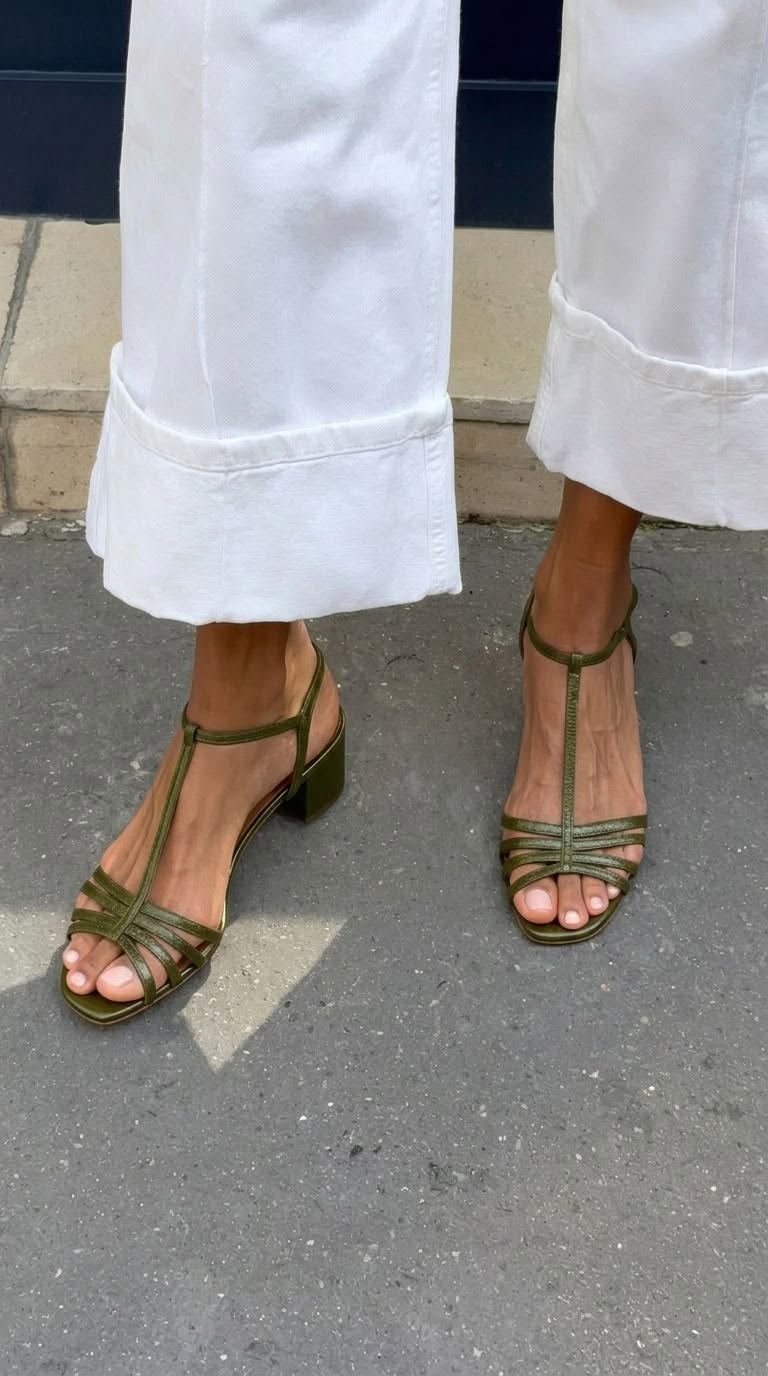 Allegra Gold Heeled Sandals