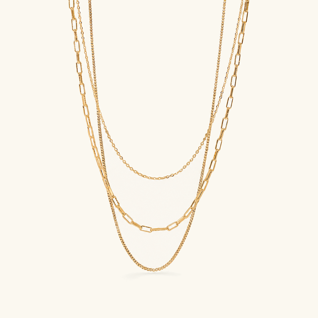 Maren Triple Layered Gold Necklace
