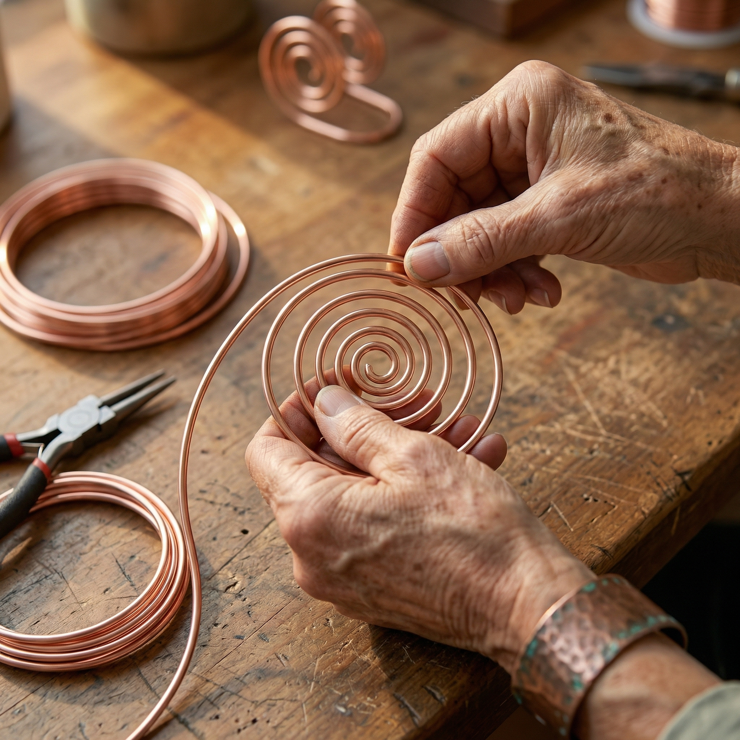 Cora's Flow Copper Hand Spiral