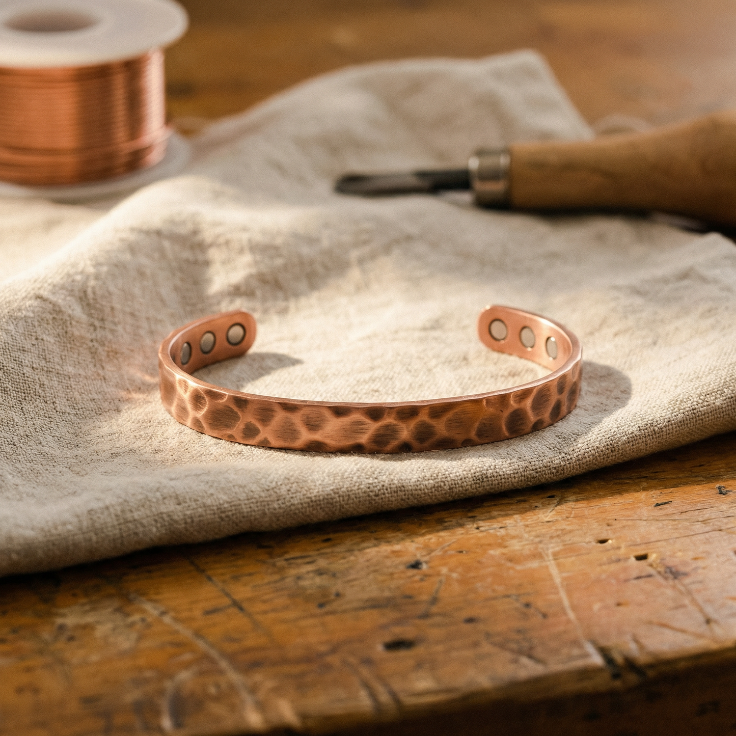 Cora's Furrow Copper Bracelet