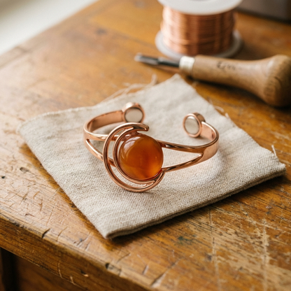Cora's Sphere Orange Copper Bracelet