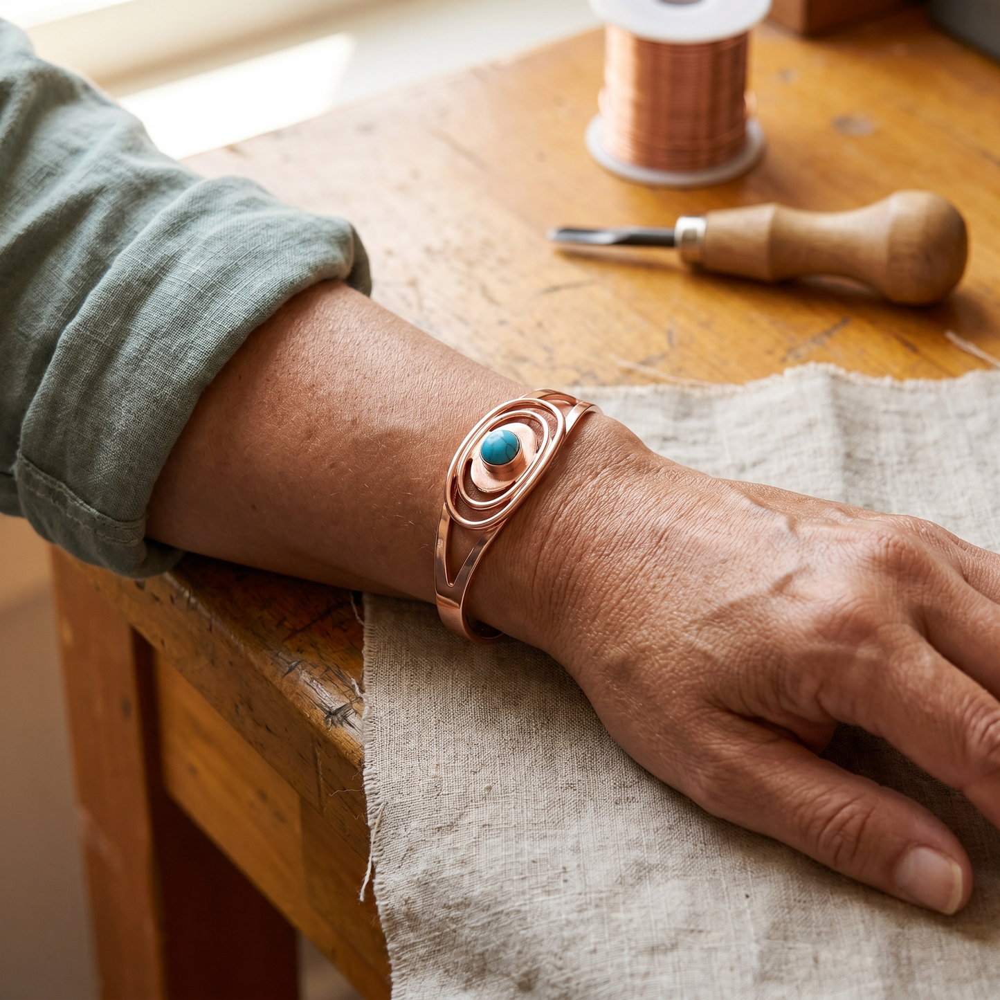 Cora's Sedge Copper Bracelet