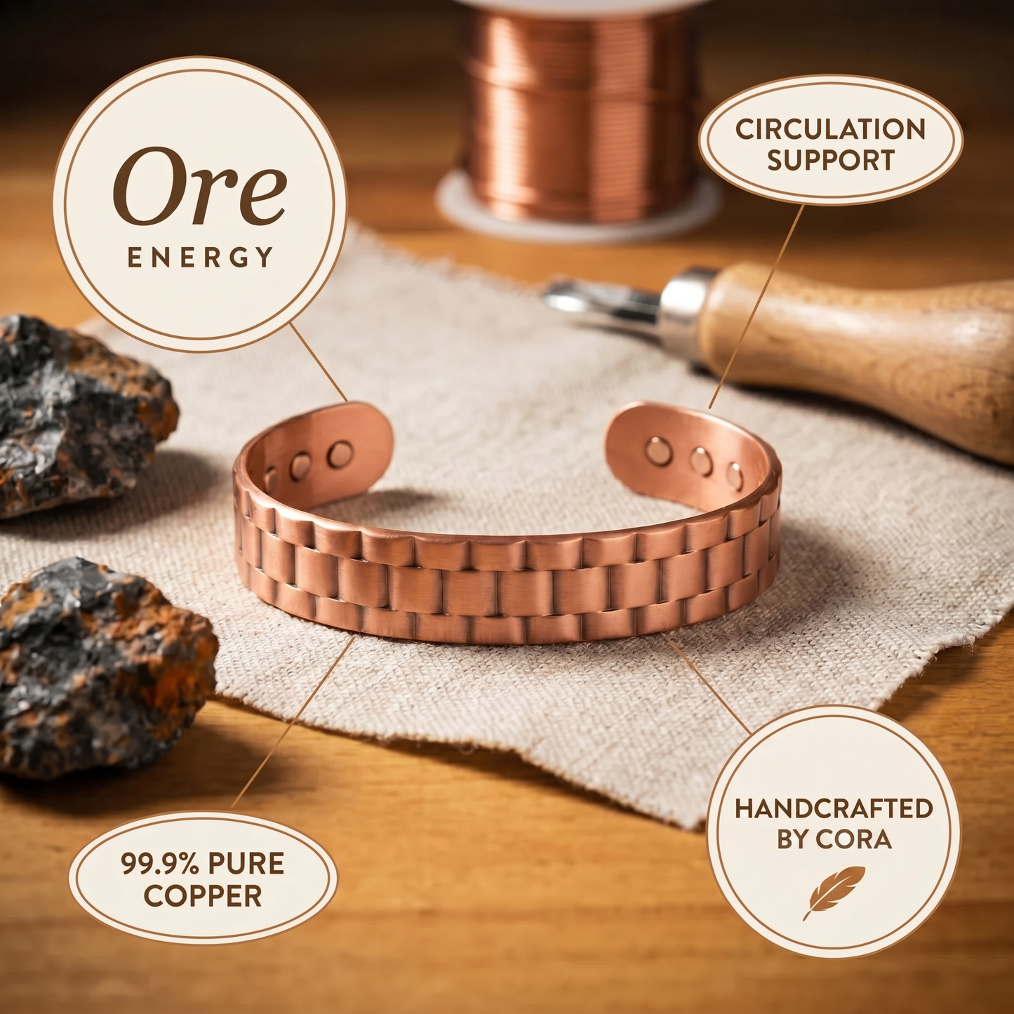 Cora's Ore Men's Copper Bracelet