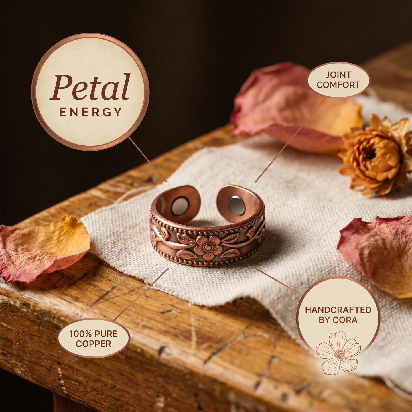 Cora's Petal Copper Ring