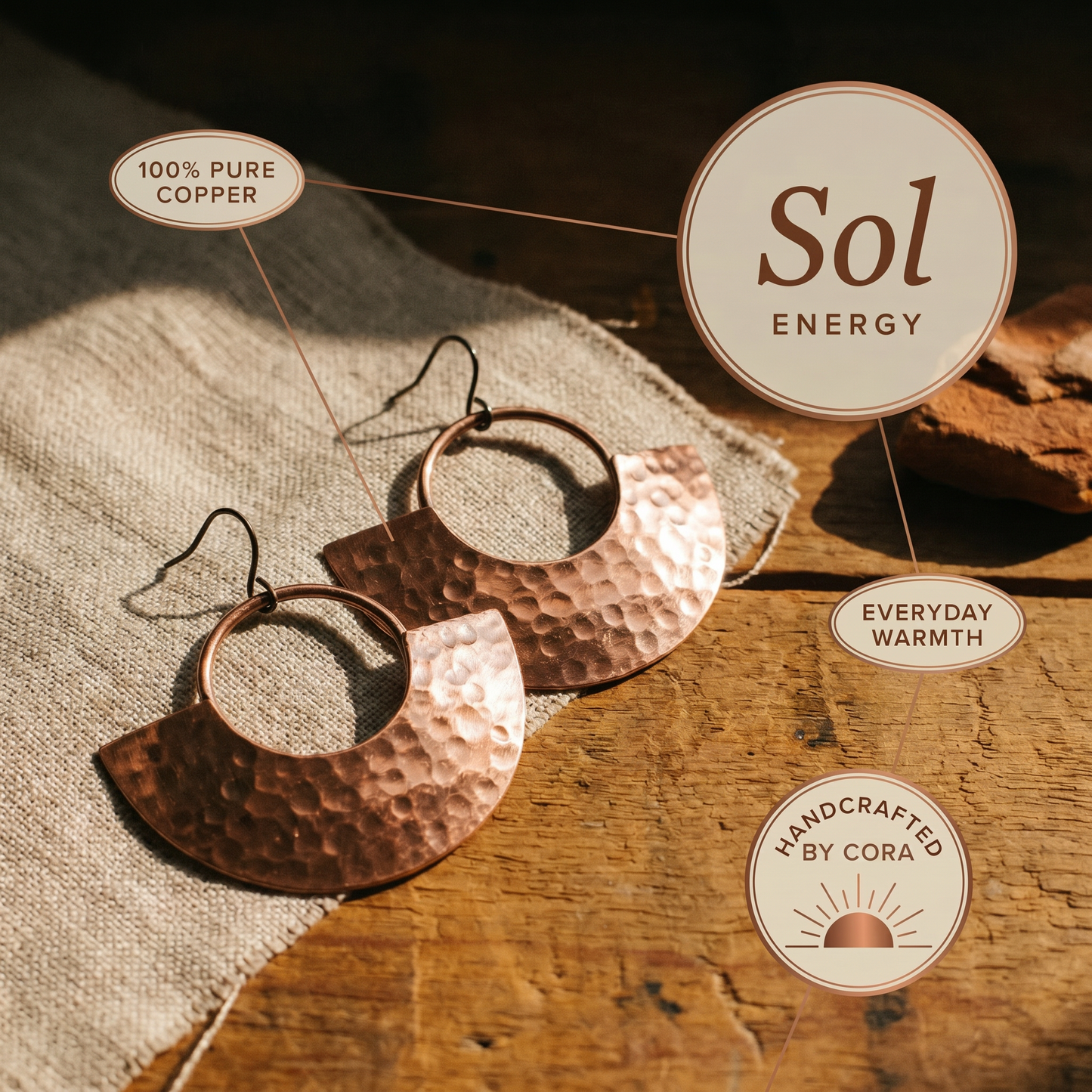 Cora's Sol Copper Earrings