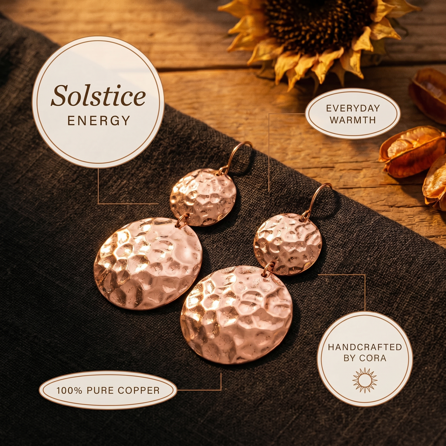 Cora's Solstice Copper Earrings