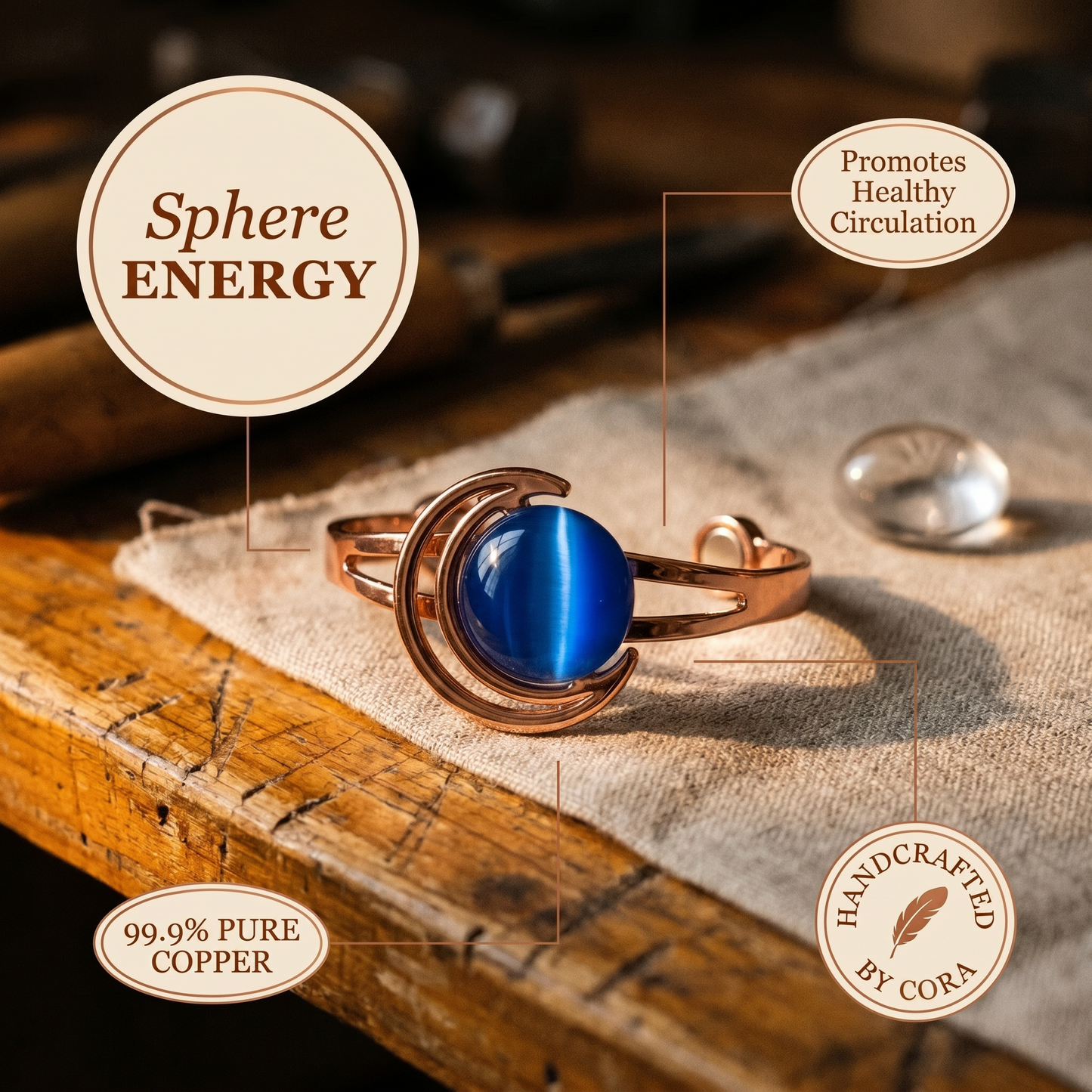 Cora's Sphere Copper Bracelet