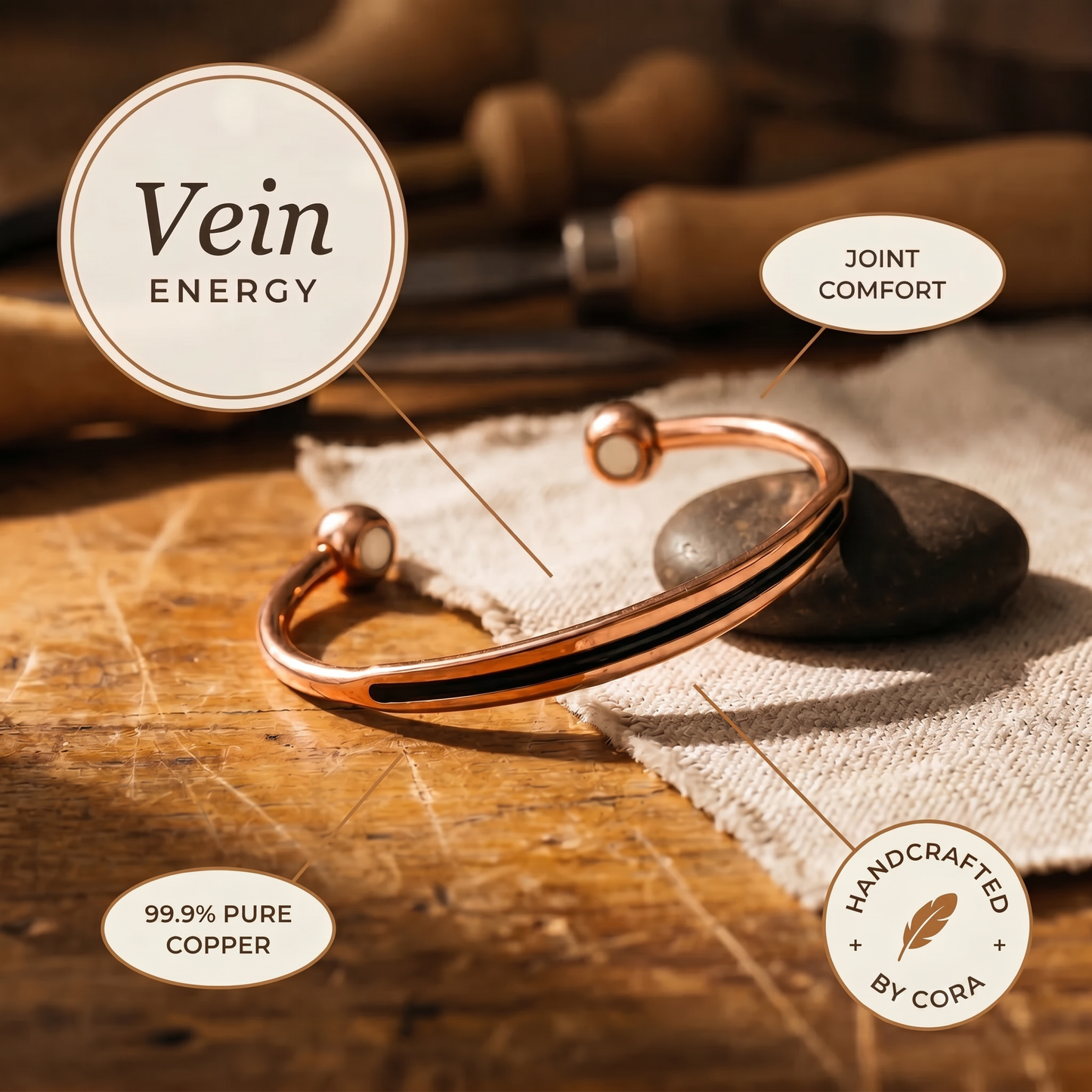 Cora's Vein Copper Bracelet