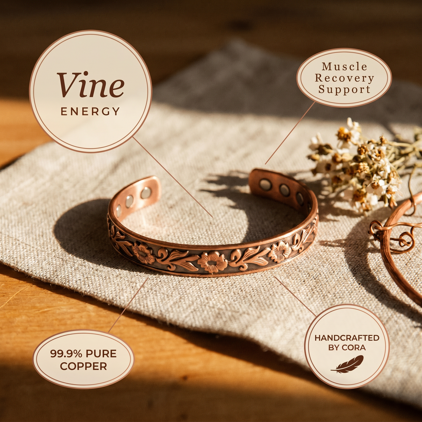 Cora's Vine Copper Bracelet