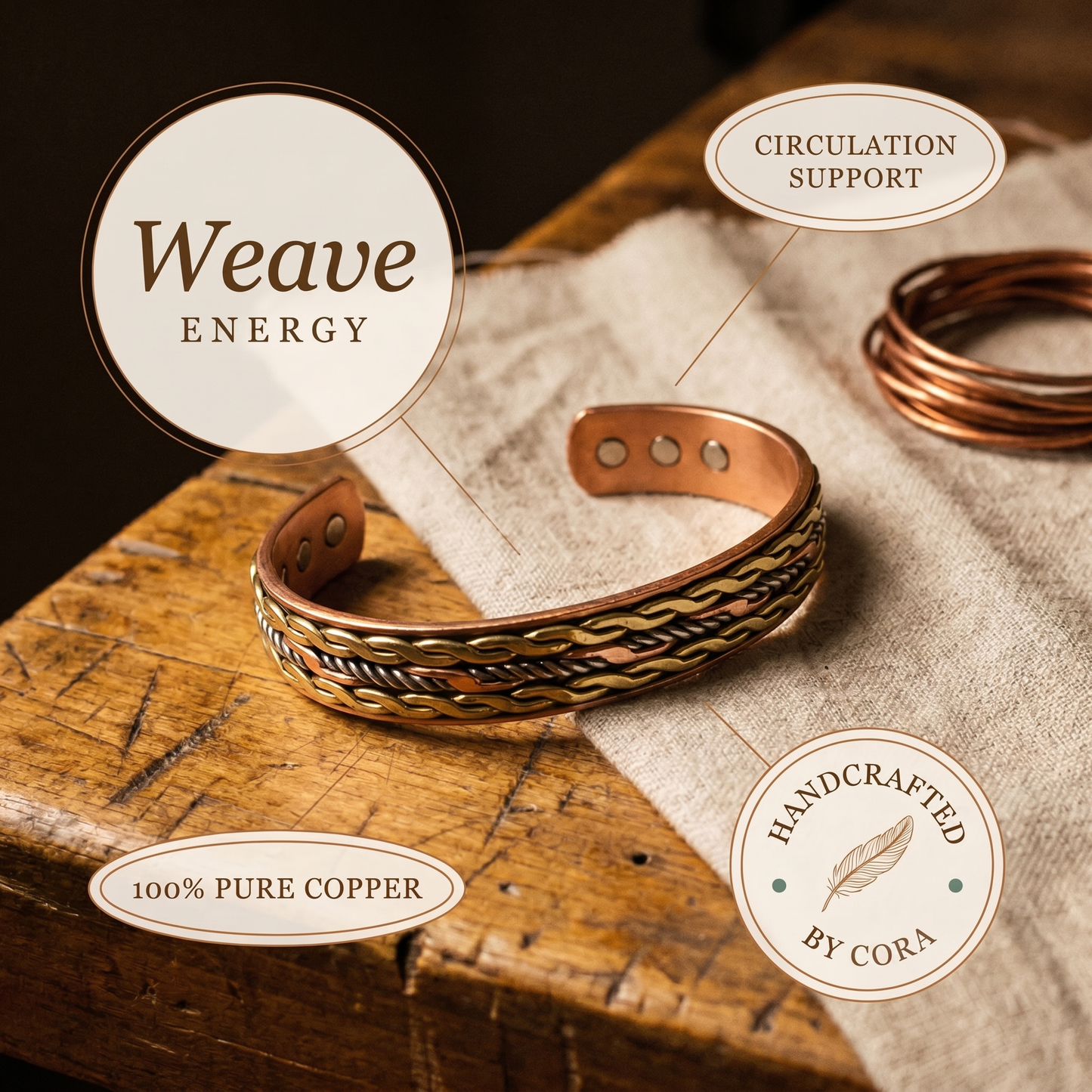 Cora's Weave Copper Bracelet