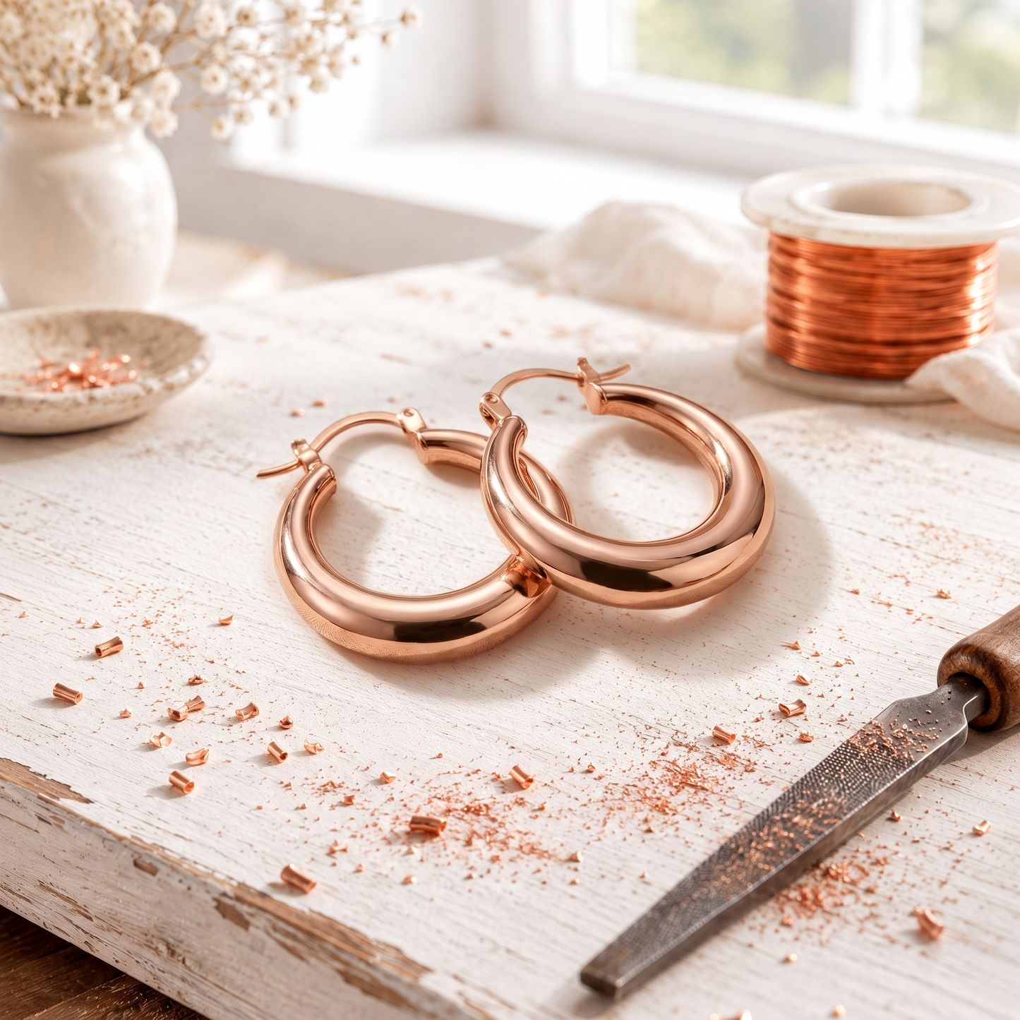 Alorin Elara Copper Hoop Earrings