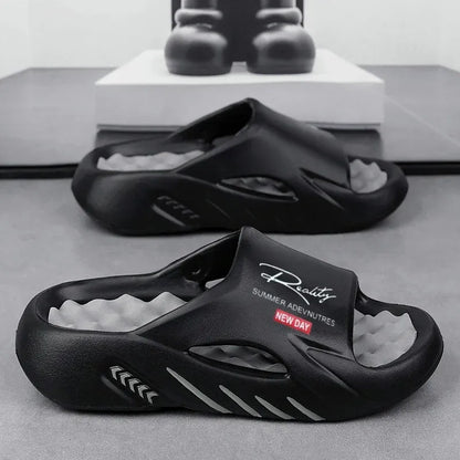 Men's Cloud Slide Sandals | Thick Sole Cushioned Non-Slip EVA Slippers for Indoor & Outdoor Comfort