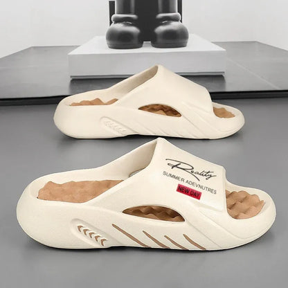Men's Cloud Slide Sandals | Thick Sole Cushioned Non-Slip EVA Slippers for Indoor & Outdoor Comfort