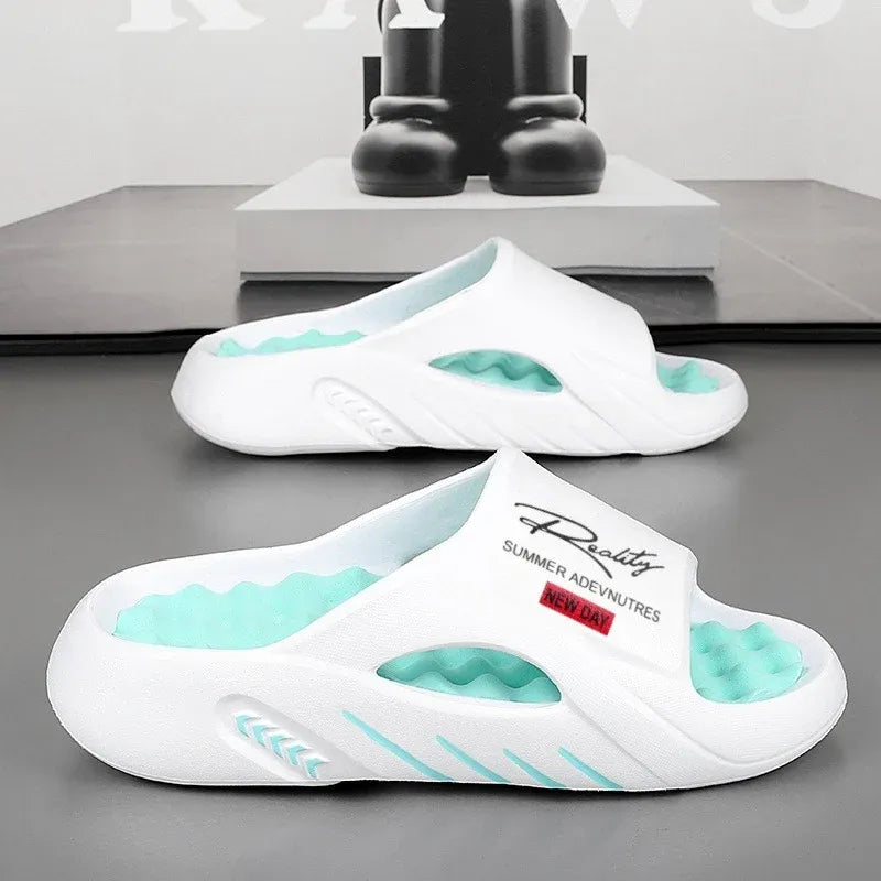 Men's Cloud Slide Sandals | Thick Sole Cushioned Non-Slip EVA Slippers for Indoor & Outdoor Comfort