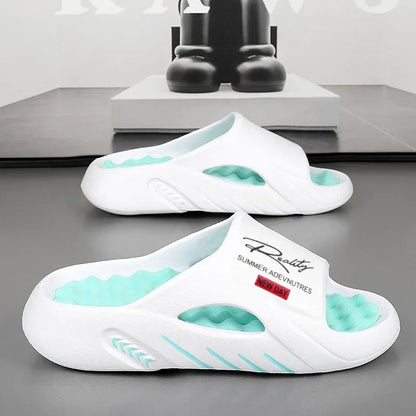 Men's Cloud Slide Sandals | Thick Sole Cushioned Non-Slip EVA Slippers for Indoor & Outdoor Comfort