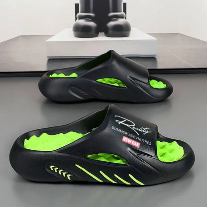 Men's Cloud Slide Sandals | Thick Sole Cushioned Non-Slip EVA Slippers for Indoor & Outdoor Comfort