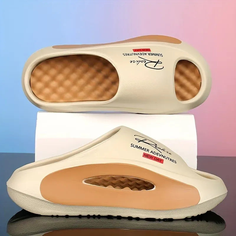Men's Cloud Slide Sandals | Thick Sole Cushioned Non-Slip EVA Slippers for Indoor & Outdoor Comfort