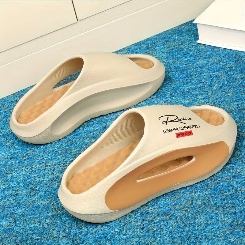 Men's Cloud Slide Sandals | Thick Sole Cushioned Non-Slip EVA Slippers for Indoor & Outdoor Comfort