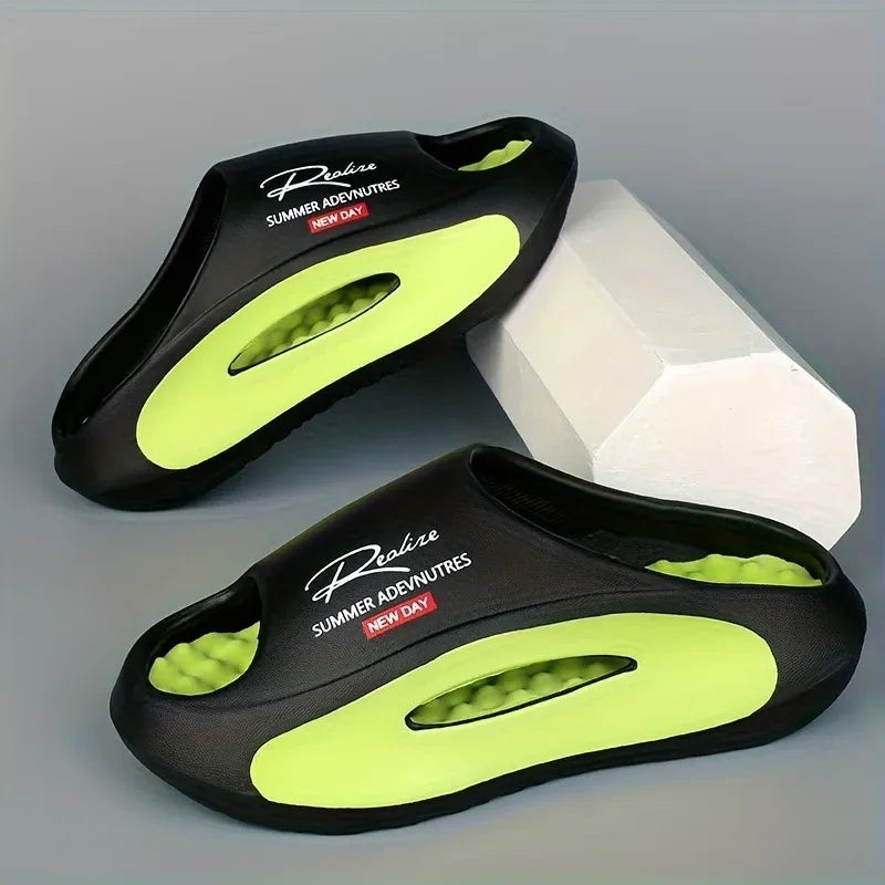 Men's Cloud Slide Sandals | Thick Sole Cushioned Non-Slip EVA Slippers for Indoor & Outdoor Comfort