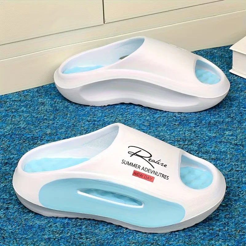 Men's Cloud Slide Sandals | Thick Sole Cushioned Non-Slip EVA Slippers for Indoor & Outdoor Comfort