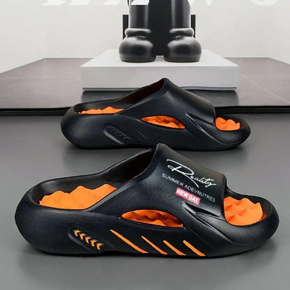 Men's Cloud Slide Sandals | Thick Sole Cushioned Non-Slip EVA Slippers for Indoor & Outdoor Comfort
