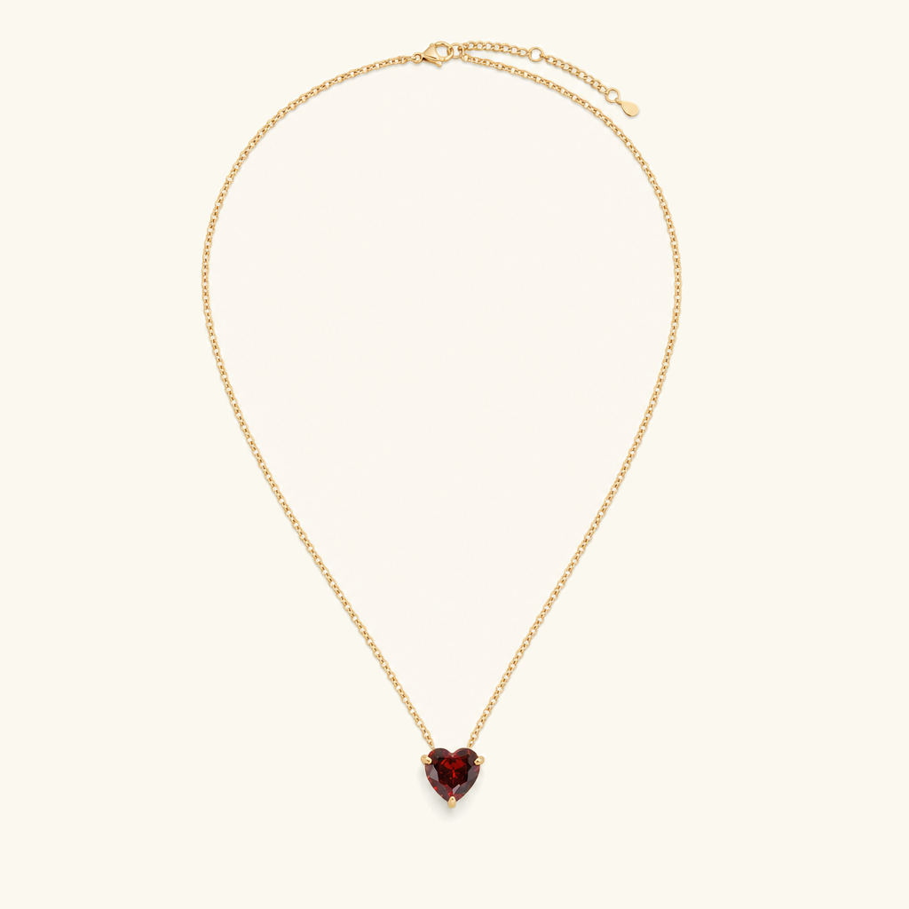 Amorette Birthstone Heart Necklace