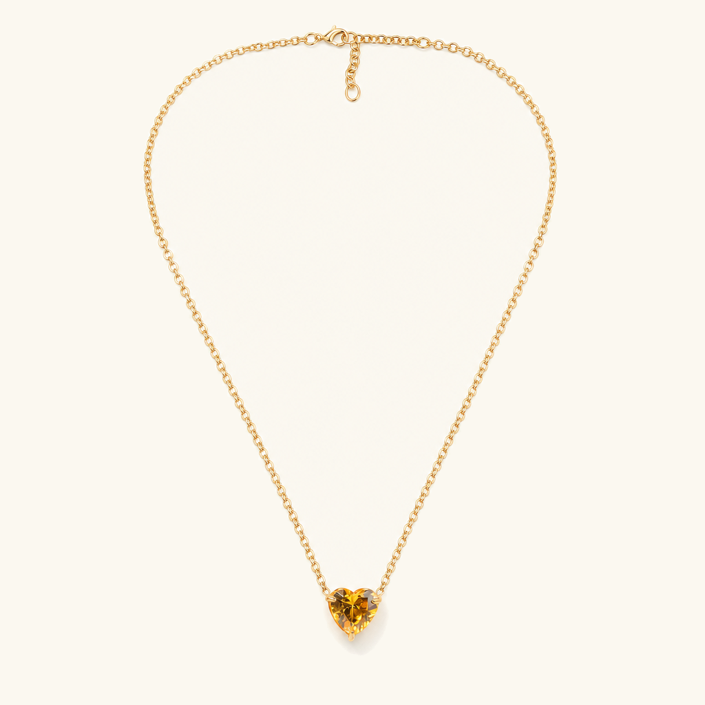 Amorette Birthstone Heart Necklace