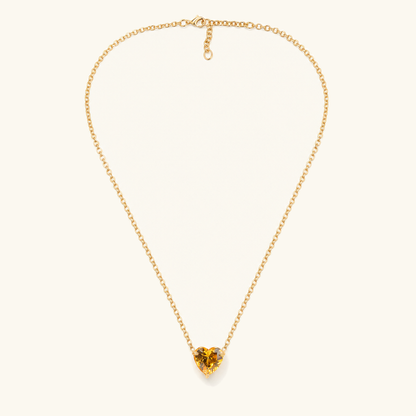 Amorette Birthstone Heart Necklace
