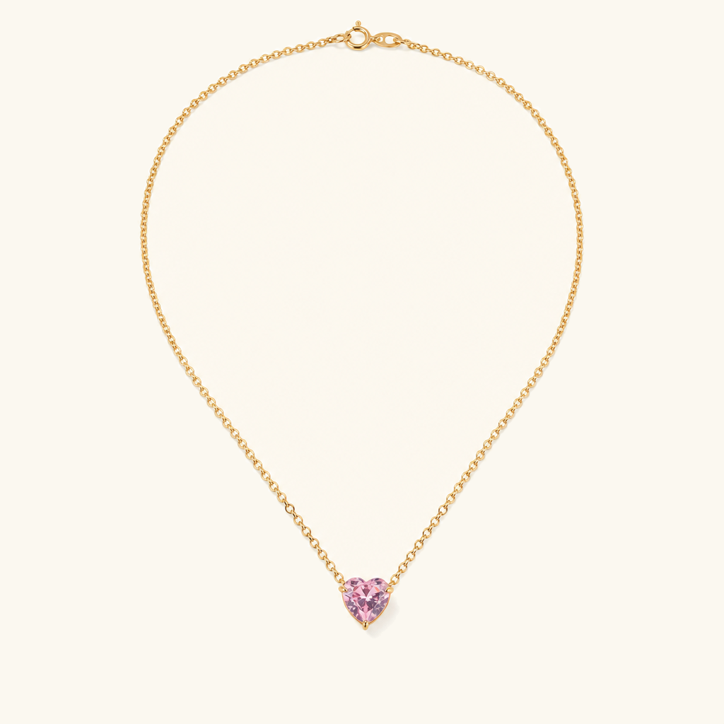 Amorette Birthstone Heart Necklace